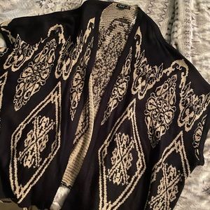 Nude and black cardigan